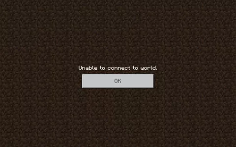 Unable to connect to world 无法连接到世界